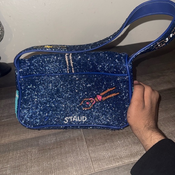 STAUD Navy Beaded Shoulder Bag - Picture 7 of 7